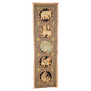 Vintage Burmese Kalaga Tapestry Embroidered Wall Hanging 1960