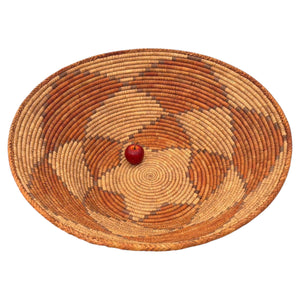 Large American Western Basket Vintage Woven Reed 1950s