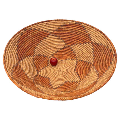 Large American Western Basket Vintage Woven Reed 1950s — main image