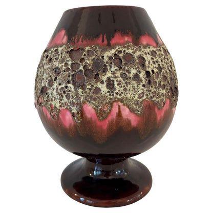 Vallauris Large Ceramic Fat Lava Footed Vase 1950s Charles Cart Style — France