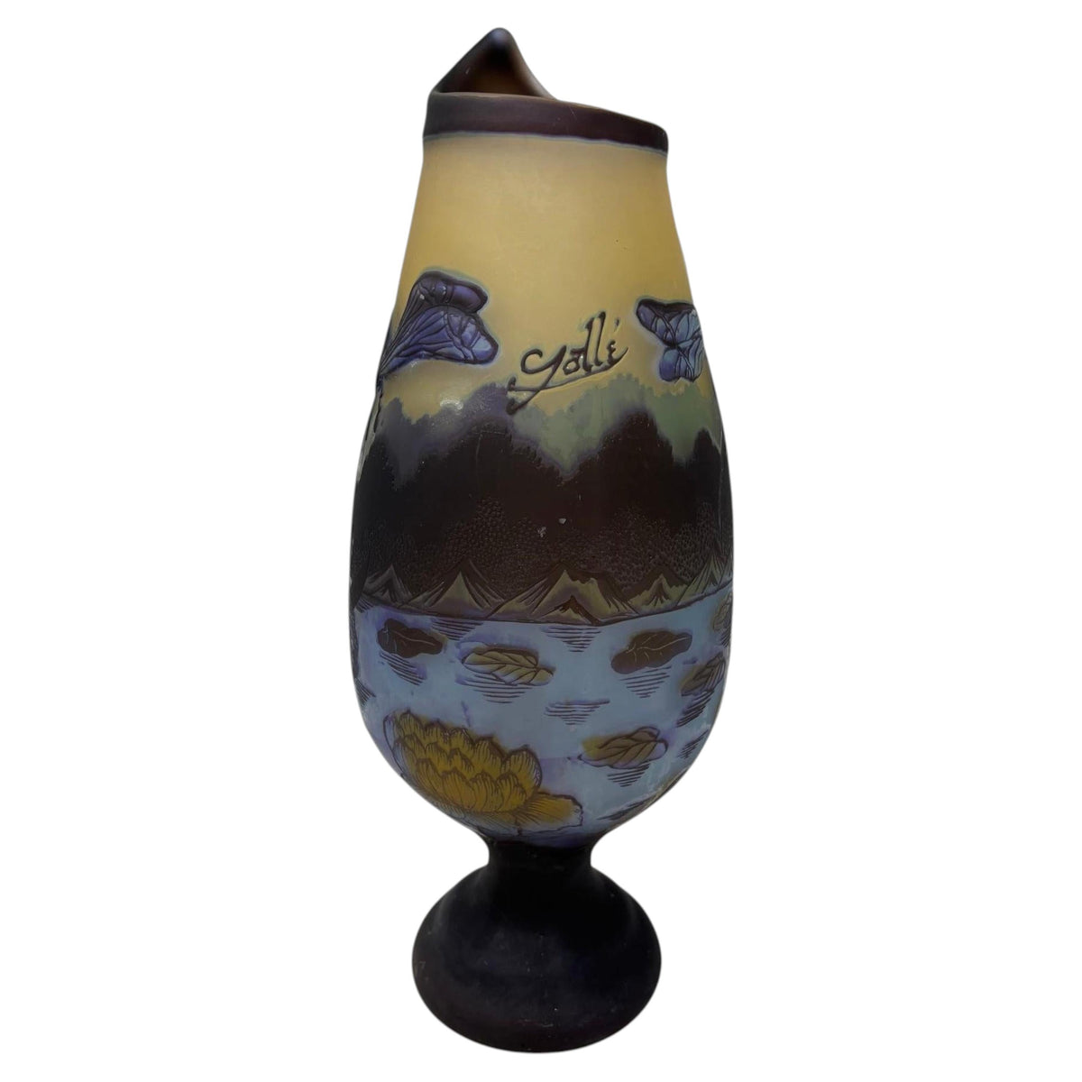 Art Nouveau Cameo Vase Signed Emile Galle 14 inches — main image