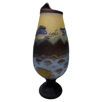 Art Nouveau Cameo Vase Signed Emile Galle 14 inches — main image