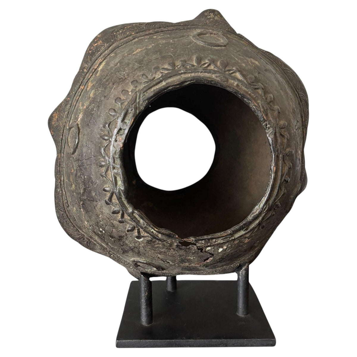 West African Bronze Currency Bracelet, Gan People, Burkina Faso, on Custom Stand — main image