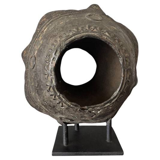 West African Bronze Currency Bracelet, Gan People, Burkina Faso, on Custom Stand — main image