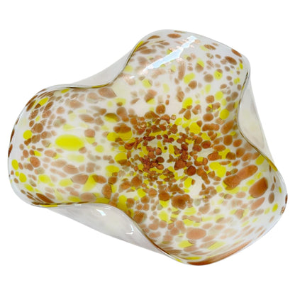 Large Murano Gold Aventurine Art Glass Bowl Flower Form Italy 1950s — additional view 11