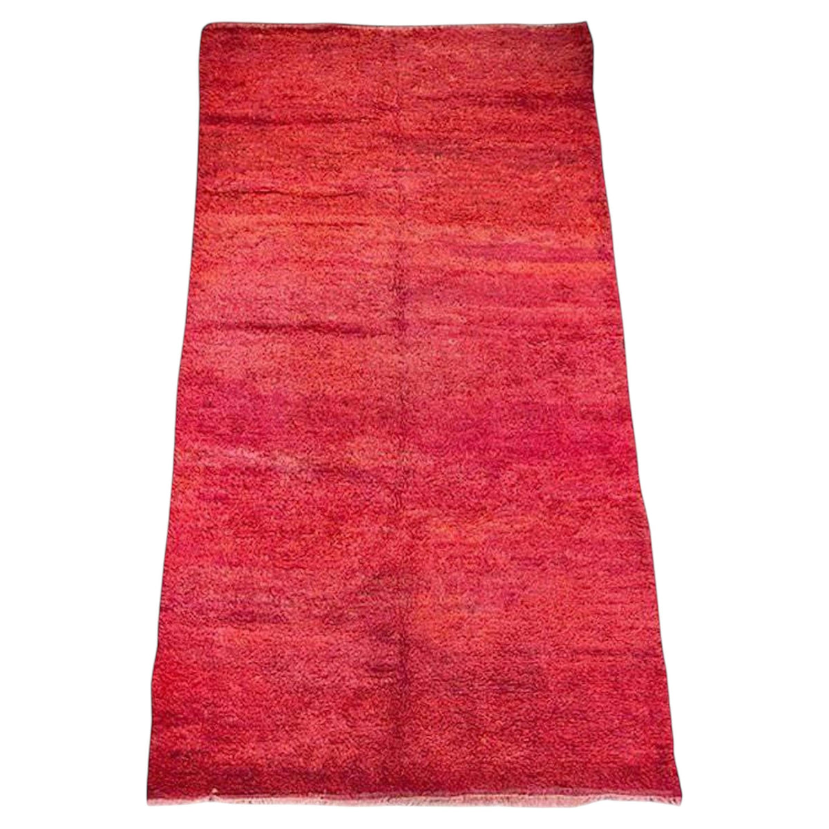 Moroccan Shaggy Wool Rug by Berber Tribes, Red High Pile, Vintage 1980