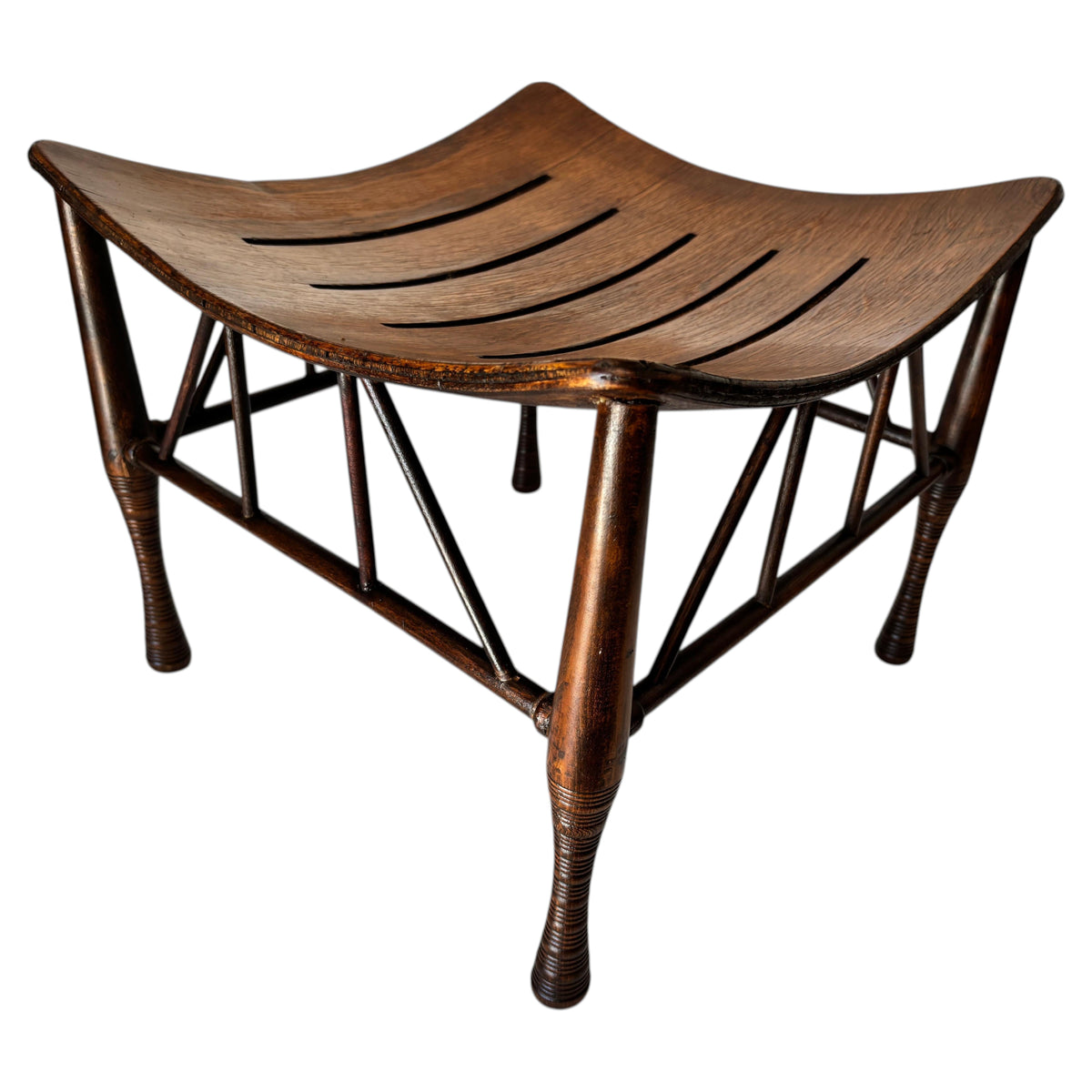 Egyptian Revival Thebes Stool, Attributed to Liberty of London, Early 20th Century — main image