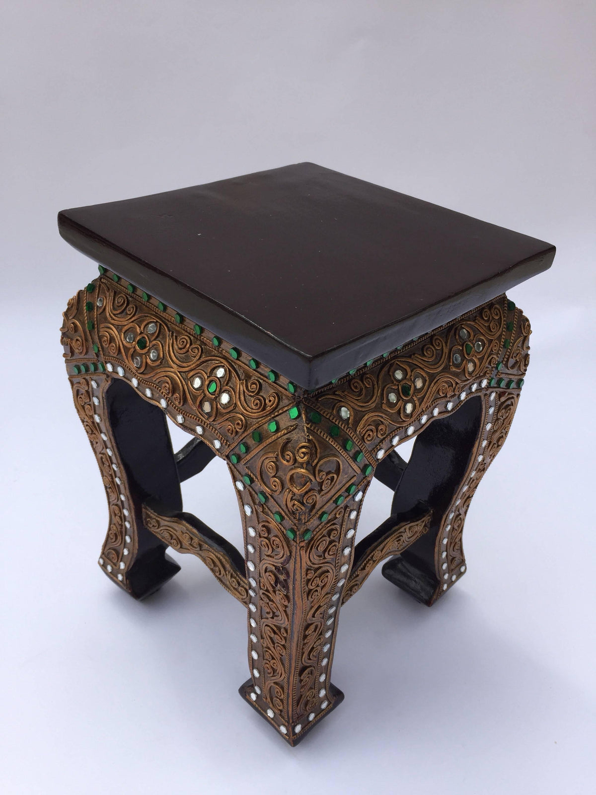 Mid-20th Century Thai Gilded Wood Temple Table Stand, Folk Art Style — additional view 2