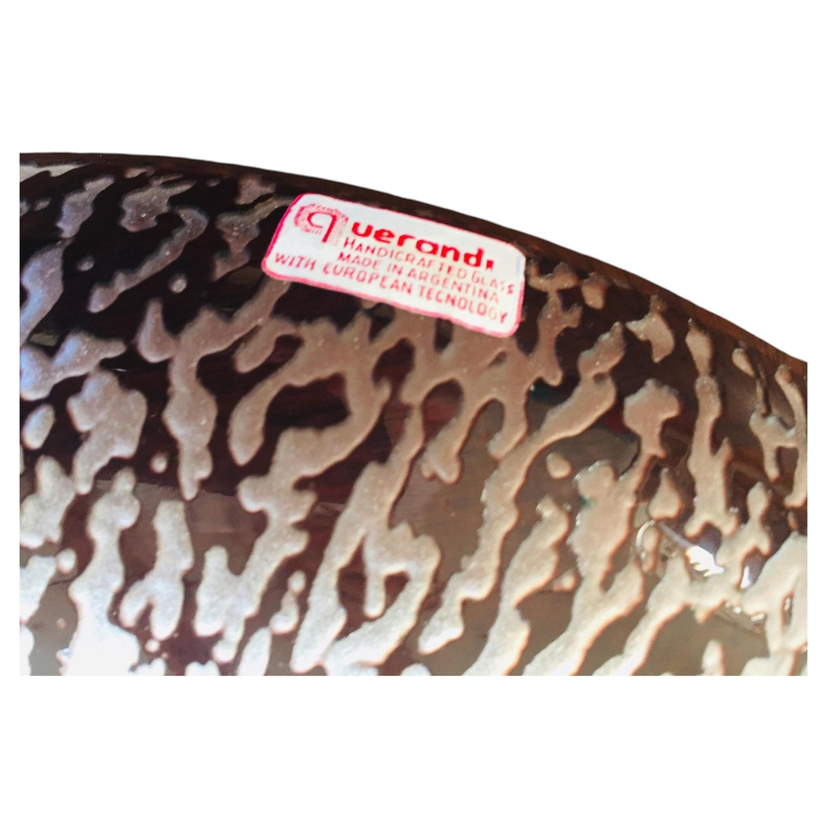 Querandi Hand Graved Art Glass Plate Bauhaus Industrial Style — additional view 7