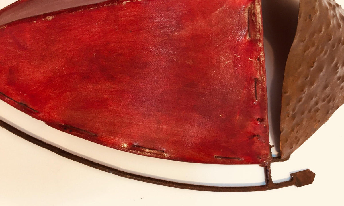 African Tribal Art Mask Parchment Wall Shade Sconces in Red – view 6