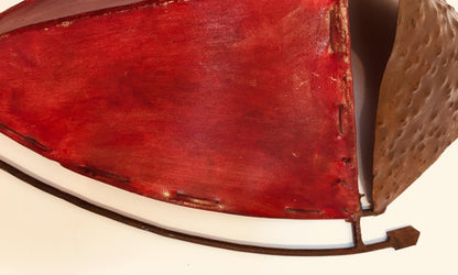 African Tribal Art Mask Parchment Wall Shade Sconces in Red – view 6