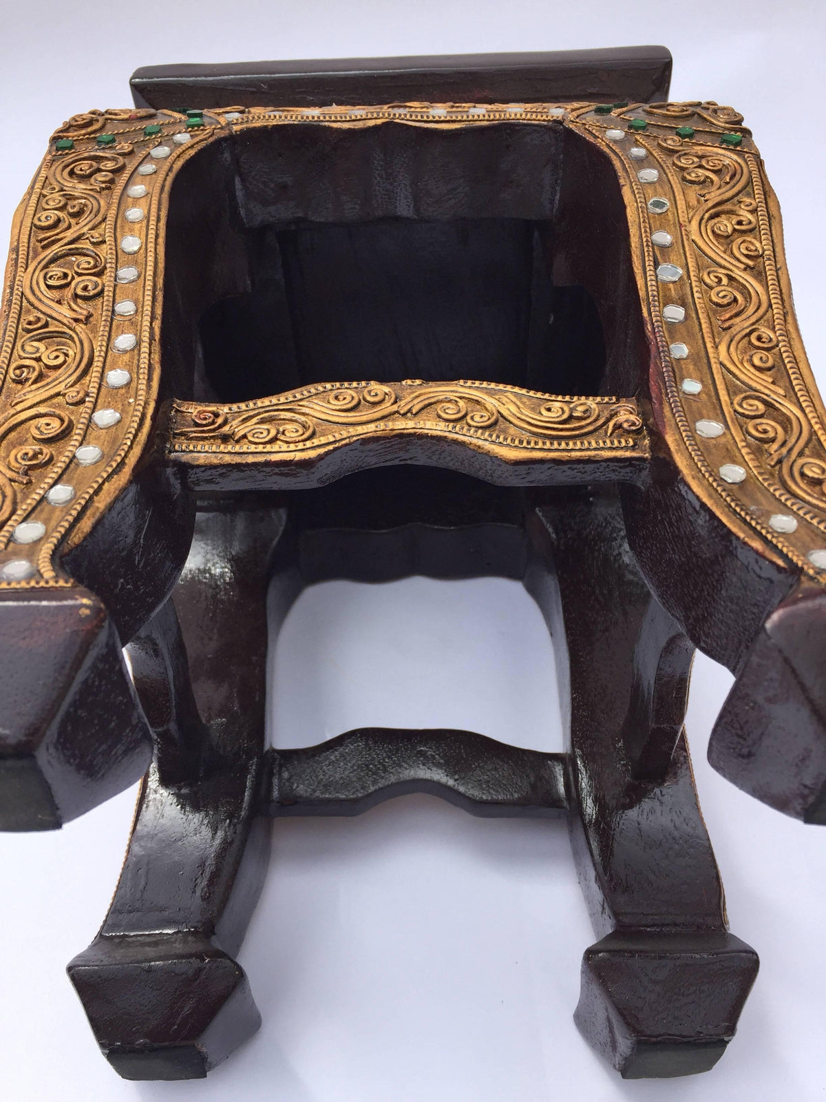 Mid-20th Century Thai Gilded Wood Temple Table Stand, Folk Art Style — additional view 12