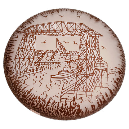 Querandi Hand Graved Art Glass Plate Bauhaus Industrial Style — additional view 8