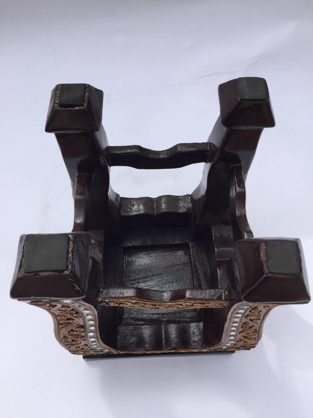 Mid-20th Century Thai Gilded Wood Temple Table Stand, Folk Art Style — additional view 11