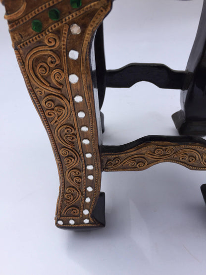 Mid-20th Century Thai Gilded Wood Temple Table Stand, Folk Art Style — additional view 4