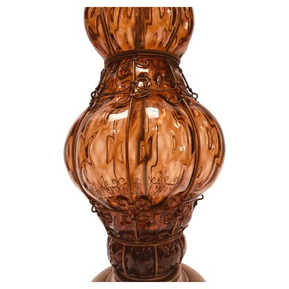 Vintage Murano Amber Venetian Italian Glass Table Lamp by Marbro
