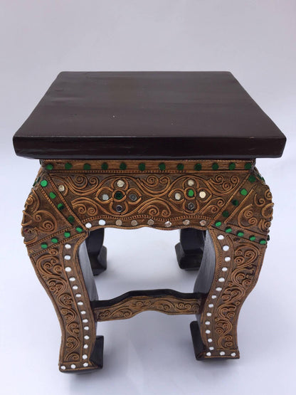 Mid-20th Century Thai Gilded Wood Temple Table Stand, Folk Art Style — additional view 3