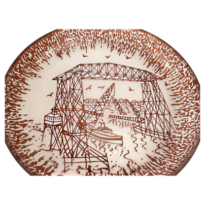 Querandi Hand Graved Art Glass Plate Bauhaus Industrial Style — additional view 10