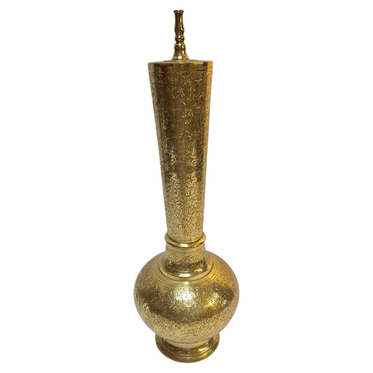 Elegant Tall Moorish Polished Brass Decorative Lamp Base