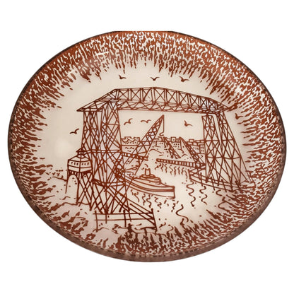 Querandi Hand Graved Art Glass Plate Bauhaus Industrial Style — additional view 12
