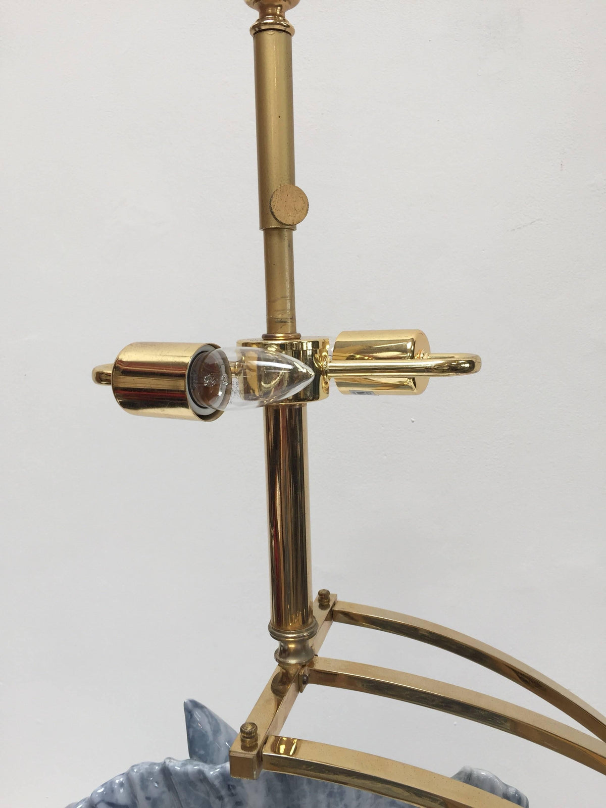 Italian Design Horse Bust Large Sculptural Table Lamp with Brass Accent 1980s — Italy