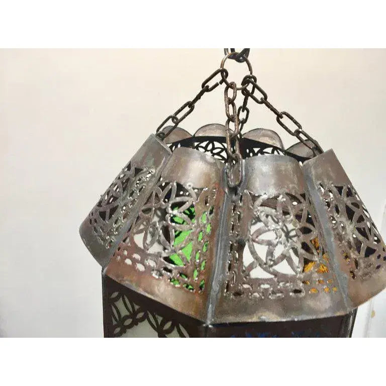 Moroccan Lantern Handcrafted Moorish Metal and Glass