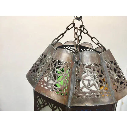 Moroccan Lantern Handcrafted Moorish Metal and Glass
