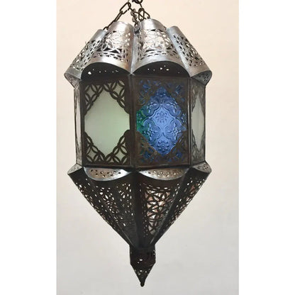 Moroccan Lantern Handcrafted Moorish Metal and Glass