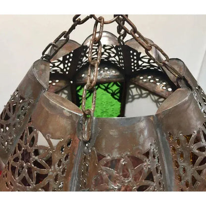 Moroccan Lantern Handcrafted Moorish Metal and Glass