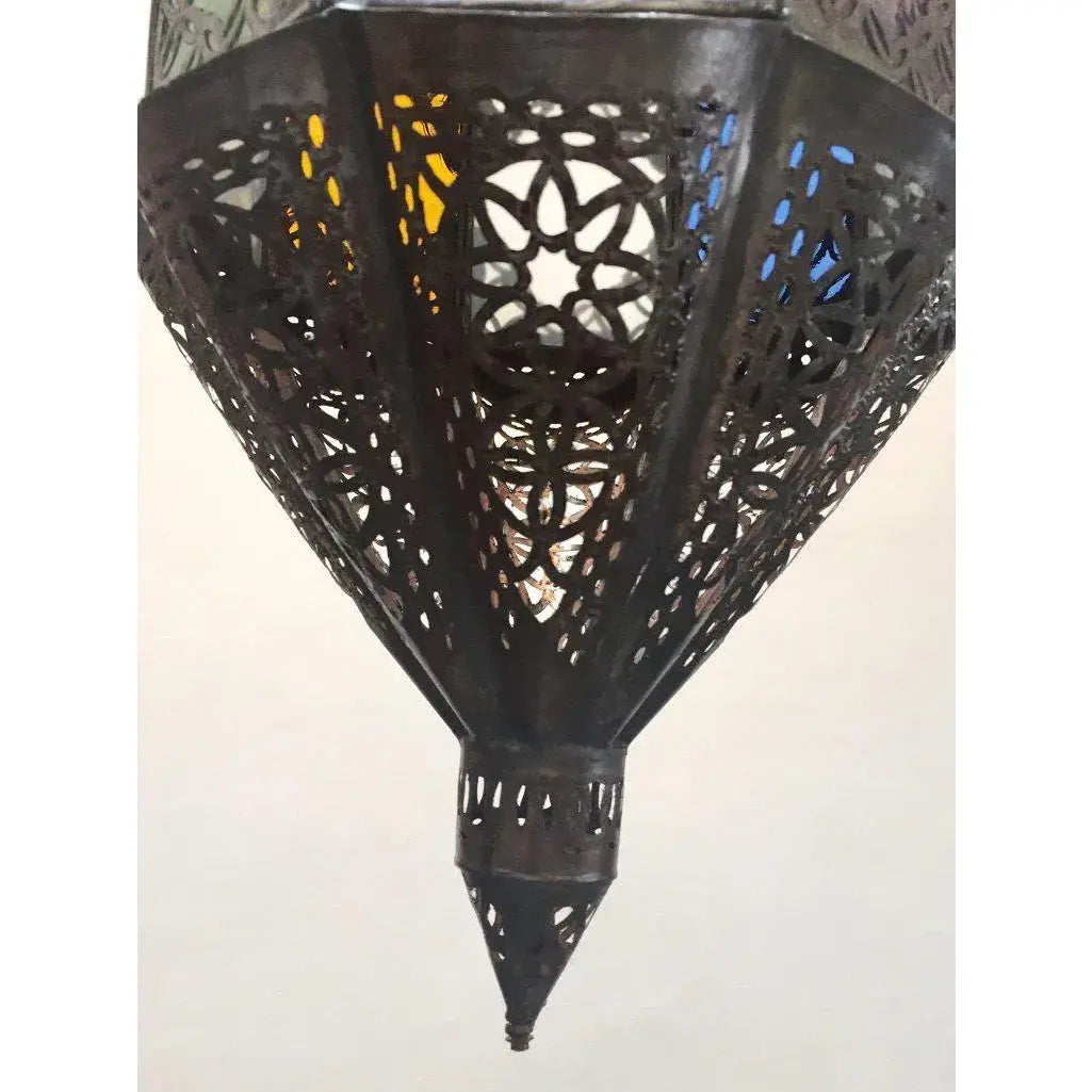 Moroccan Lantern Handcrafted Moorish Metal and Glass