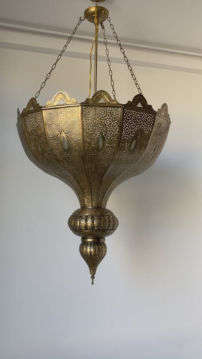 Large Vintage Brass Moroccan chandelier
