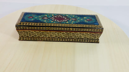 Moorish Inlaid Jewelry Box, Micro Mosaic Fruitwood, Lebanon, 1950s