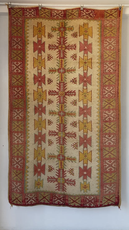 Vintage Moroccan Beni M'Guild Rug Runner, Hand-Woven Wool, 1960s