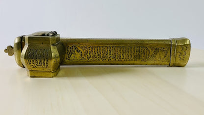 19th Century Islamic Brass Qalamdan Inkwell with Calligraphy, Persia/Turkey