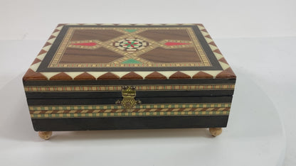 Granada Moorish Spain Inlaid Marquetry Jewelry Music Box