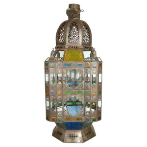 Moroccan Vintage Moorish Glass Lantern from Marrakech