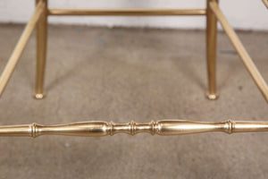 Polished Brass Chiavari Chairs with Red Velvet, Italy