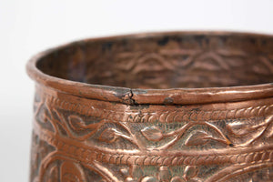 Copper Hand Etched Mameluke Pot Jardiniere