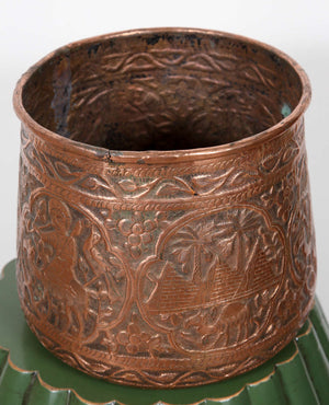 Copper Hand Etched Mameluke Pot Jardiniere