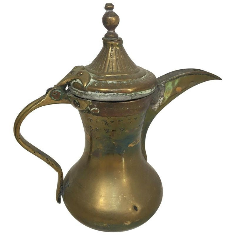 Middle Eastern Dallah Arabic Copper and Brass Coffee Pot