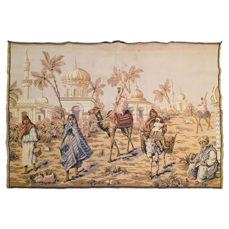 Large Tapestry with an 19th Century Orientalist Scene and Moorish Architecture