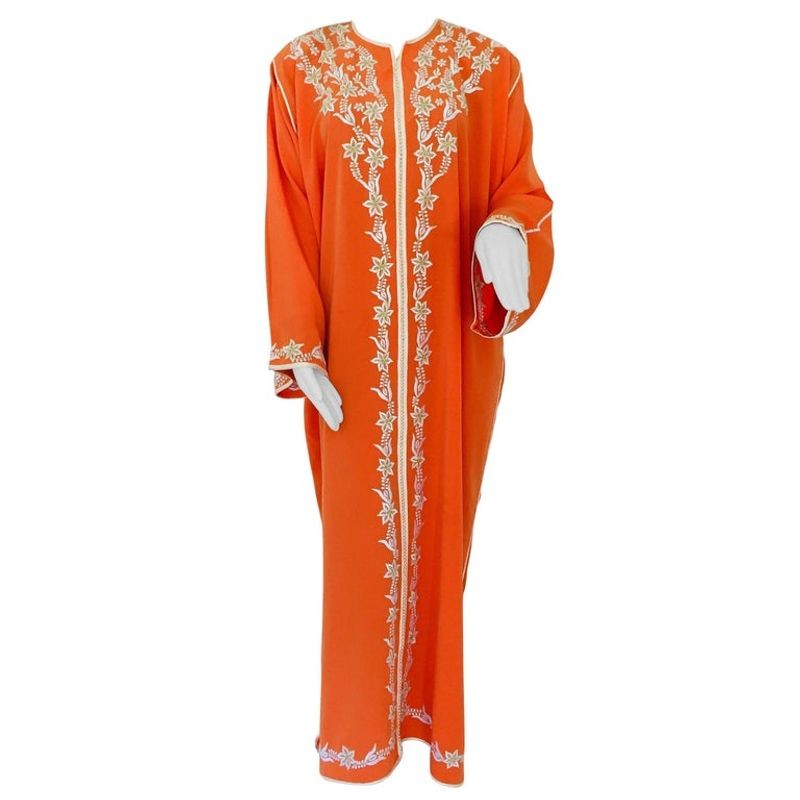 orange kaftan dress Grace Orange Kaftan Dress Available in More Colors - Double Gauze Caftan Fall Style Dress Plus Size - Fall Clothing Best Lounge Wear