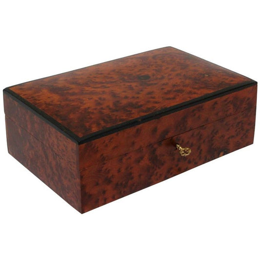 Elegant Handcrafted Victorian Burl Wood Jewelry Box, Circa 1920