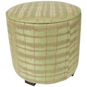 Modern Lime Green Round Moroccan Art Deco Upholstered Stool