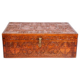 Large Early 19th Century Antique Hand Carved Wooden Mughal Decorative Box