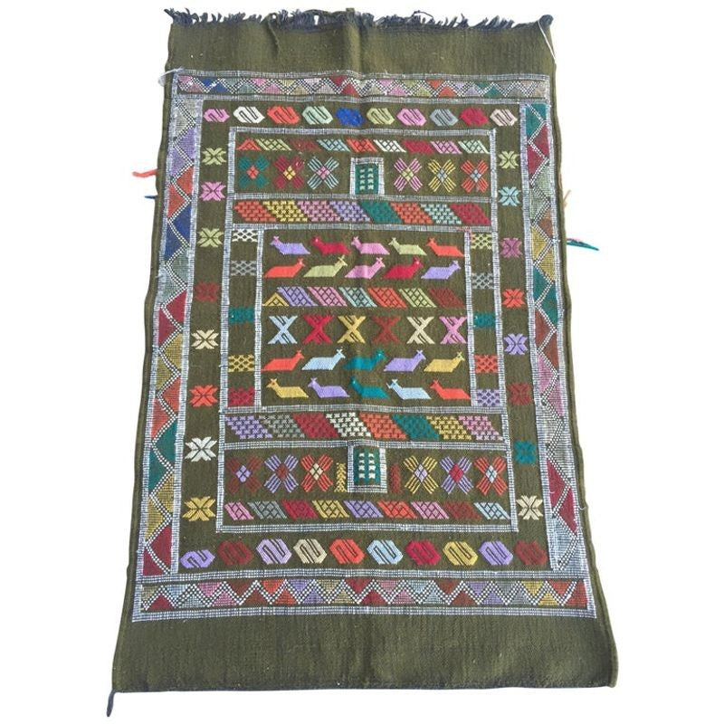1980s Vintage Moroccan Berber Rug
