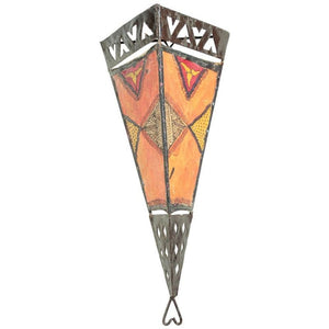 Moroccan Folk Art Metal and Parchment Wall Shade Sconce