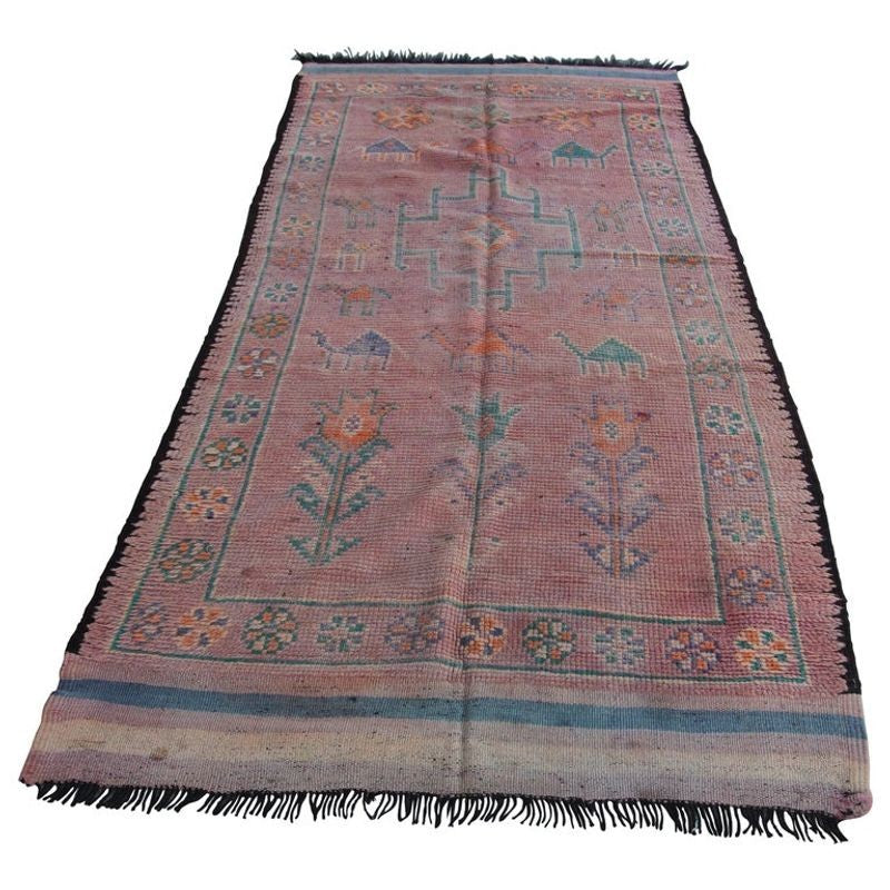 1960s Vintage Moroccan Berber Rug