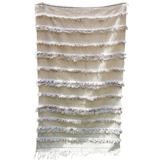 1960s Vintage Authentic Moroccan Wedding Blanket Throw with Sequins
