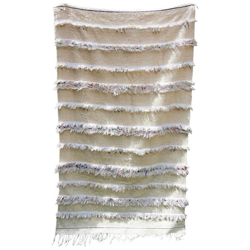 1960s Vintage Authentic Moroccan Wedding Blanket Throw with Sequins